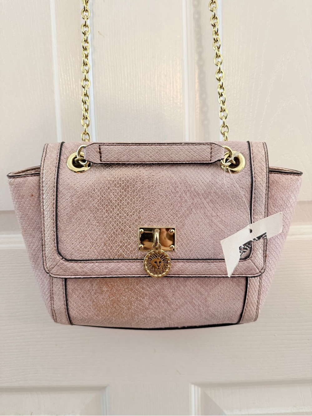 Anne Klein Blush Pink Chain Crossbody Bag